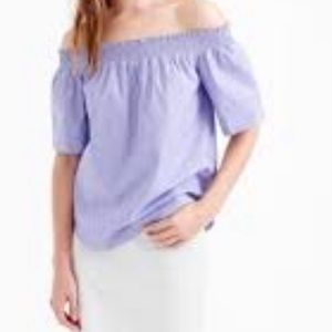 J.Crew off the shoulder top in stripe